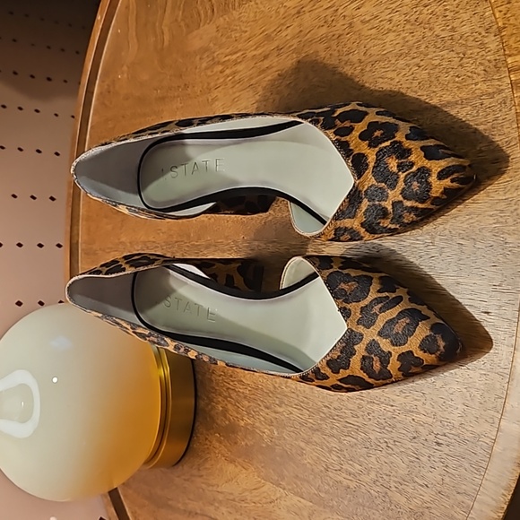 Leopard d'orsay pointy toe heels, size 9.5 - Picture 2 of 6